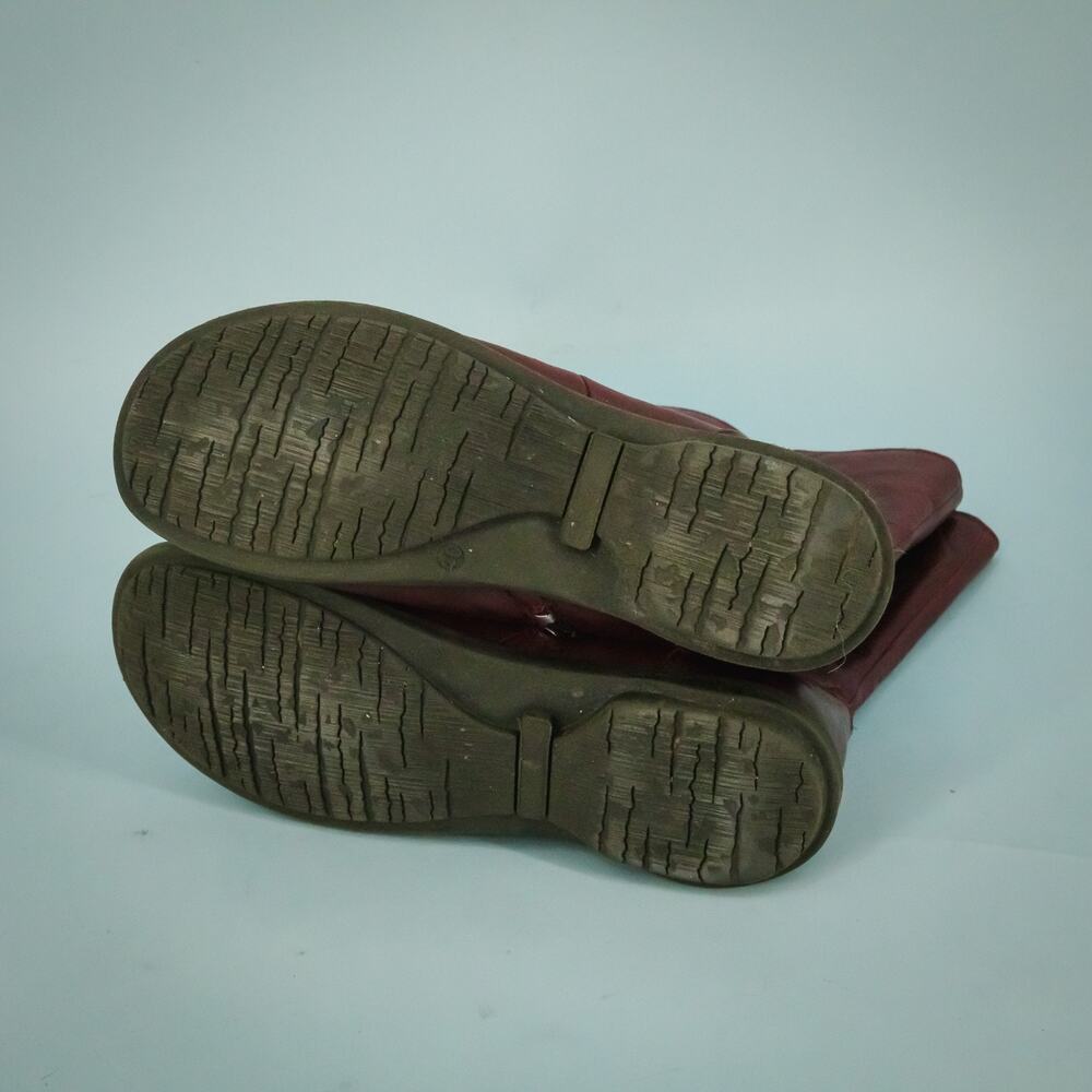 Miz Mooz 40 Size 9-9.5 Pass Burgundy Leather Slouchy Side Zip Leather Mid-Calf B - Picture 6 of 8
